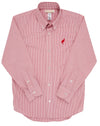 DEAN'S LIST DRESS SHIRT - RICHMOND RED WINDOWPANE WITH RICHMOND RED STORK