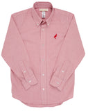 DEAN'S LIST DRESS SHIRT - RICHMOND RED WINDOWPANE WITH RICHMOND RED STORK