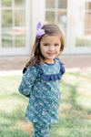 LONG SLEEVE VIOLET FLORAL TUNIC TOP & LEGGING SET