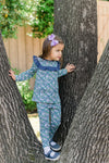 LONG SLEEVE VIOLET FLORAL TUNIC TOP & LEGGING SET
