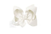 Hair Bow 4.5" Antique White