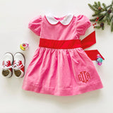 CINDY LOU SASH DRESS - HAMPTONS HOT PINK WITH WORTH AVENUE WHITE & RICHMOND RED