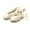 SYLVIE LACED LEATHER FLAT - PATENT CREAM