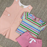 PENNY'S SHORT SLEEVE PLAY SHIRT SOUTH DOCK STRIPE WITH HAMPTON'S HOT PINK TRIM