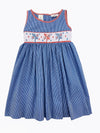 HELEN PINWHEEL SMOCKED WAIST BLUE DRESS