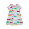 POLLY PLAY DRESS - FRENCH LEAVE FISHIES WITH HAMPTONS HOT PINK