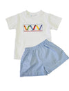 TOM CRAYON SMOCKED SHORT SET