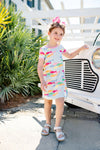 POLLY PLAY DRESS - FRENCH LEAVE FISHIES WITH HAMPTONS HOT PINK