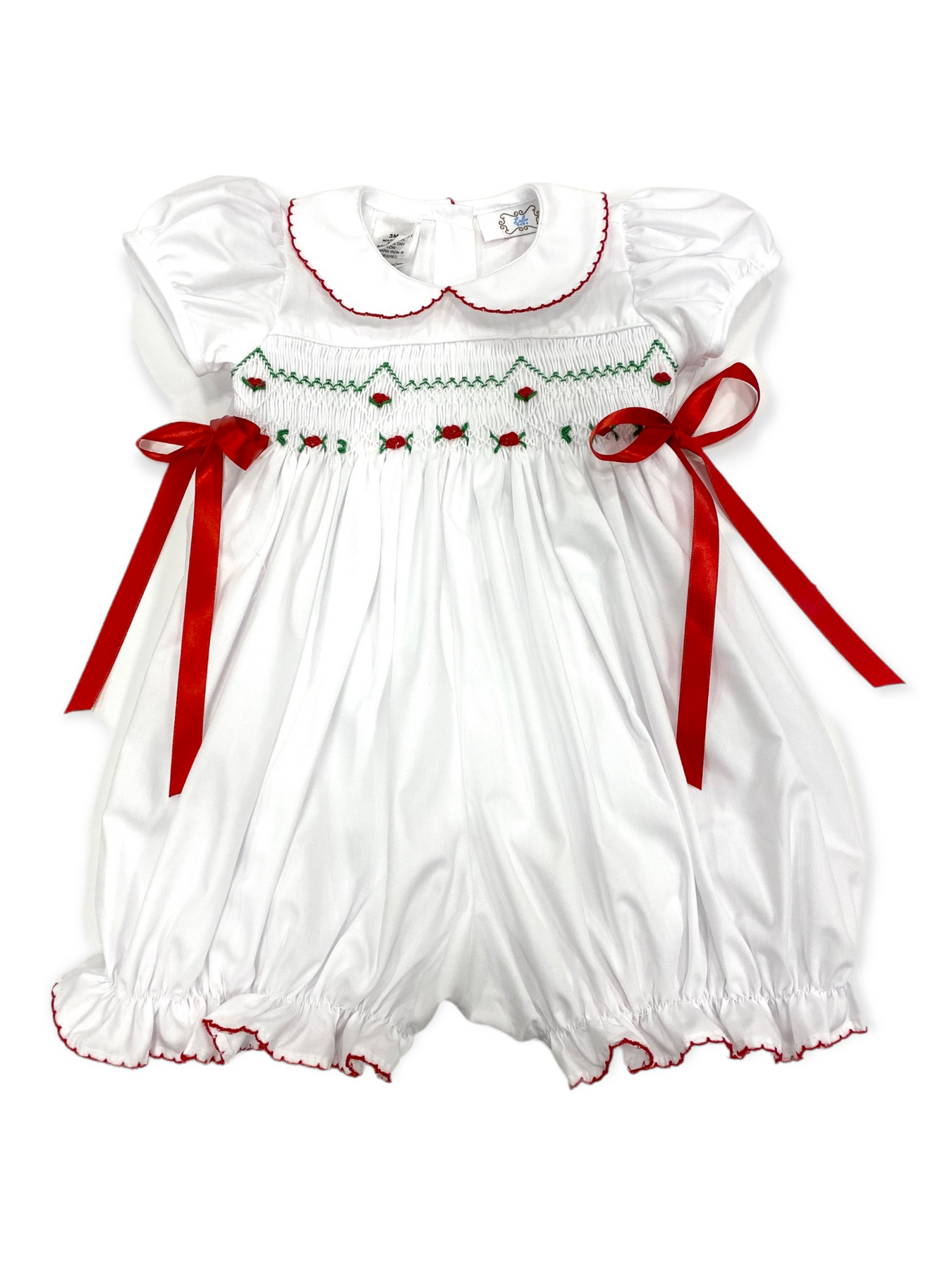 Lulu Bebe Swan Sleeveless Smock Dress With Pink Shoulder Bow main image 0