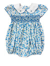 ROSIE BLUE FLORAL SMOCKED WAIST BUBBLE