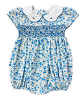 ROSIE BLUE FLORAL SMOCKED WAIST BUBBLE