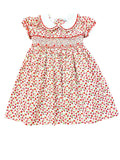 ROSE RED FLORAL SMOCKED WAIST DRESS