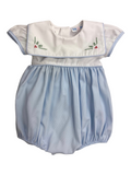 LULU BEBE HOLLY EMBROIDERED SQUARE COLLAR BOY BUBBLE