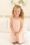 MARY GAUZE DRESS - LIGHT PINK STRIPE