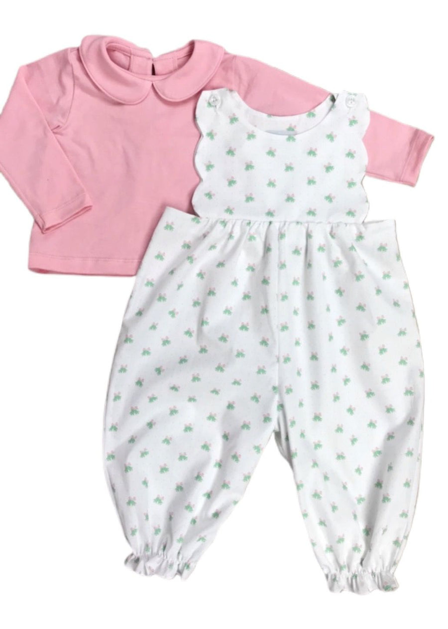 James & Lottie Baby Girls Annie Knit Bubble - Pink Pumpkin Print main image 1