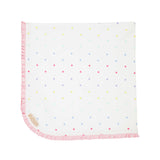 BABY BUGGY BLANKET - DUDLEY DOT WITH PALM BEACH PINK
