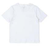 CHARLES BOYS WHITE SHORT SLEEVE POCKET T-SHIRT