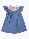 EMMA PINWHEEL SMOCKED BISHOP BLUE DRESS