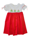 TREE EMBROIDERED DRESS WITH LACE COLLAR
