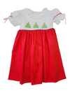 LULU BEBE TREE EMBROIDERED DRESS WITH LACE COLLAR