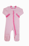 LA LUNA PINK STRIPE RUFFLE FOOTIE PAJAMA