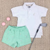 CRITTER SHEFFIELD SHORTS - GRACE BAY GREEN WITH GOLF APPLIQUE