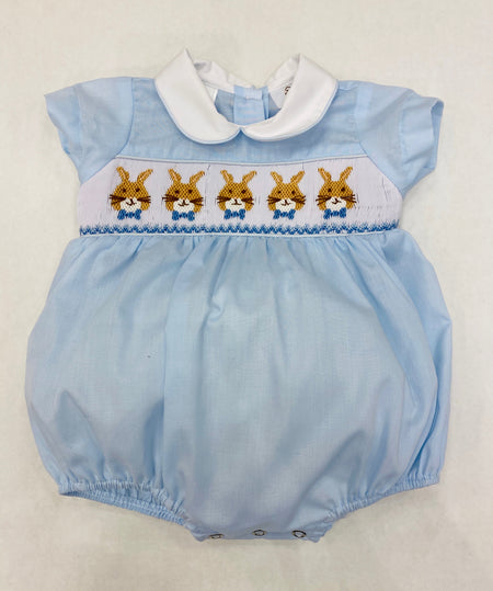 LuLu BeBe Baby Boys Noah Velvet Bubble - Wedgewood Blue