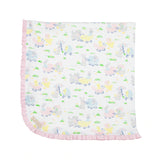 BABY BUGGY BLANKET - WINDSORS CLUB CARRIAGE WITH PALM BEACH PINK