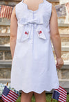 BOW BACK DRESS - FLAG EMBROIDERY