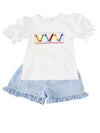 JANE CRAYON SMOCKED SHORT SET