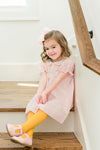 PROPER PEONY PRESLEY PINK DRESS WITH YELLOW EMBROIDERY