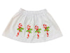 LULU BEBE CANDY CANE EMBROIDERED SKIRT