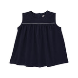 SLEEVELESS DOWELL DAY TOP - NANTUCKET NAVY WITH WORTH AVENUE WHITE