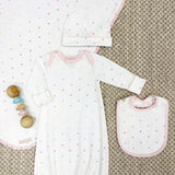 BABY BUGGY BLANKET - DUDLEY DOT WITH PALM BEACH PINK
