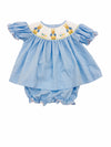 LULU BEBE EMMA SMOCKED BISHOP DRESS - BUNNY