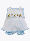 ABBY PELICAN SMOCKED BLOOMER SET