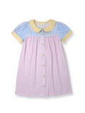 BRECCAN DRESS - COLOR BLOCK MINI GINGHAM