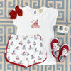 CHERYL SHORTS - UNDULATA REGATTA WITH RICHMOND RED