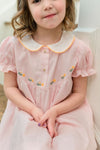 PROPER PEONY PRESLEY PINK DRESS WITH YELLOW EMBROIDERY