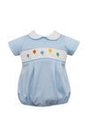 PETIT BEBE BLUE KNIT BIRTHDAY BUBBLE