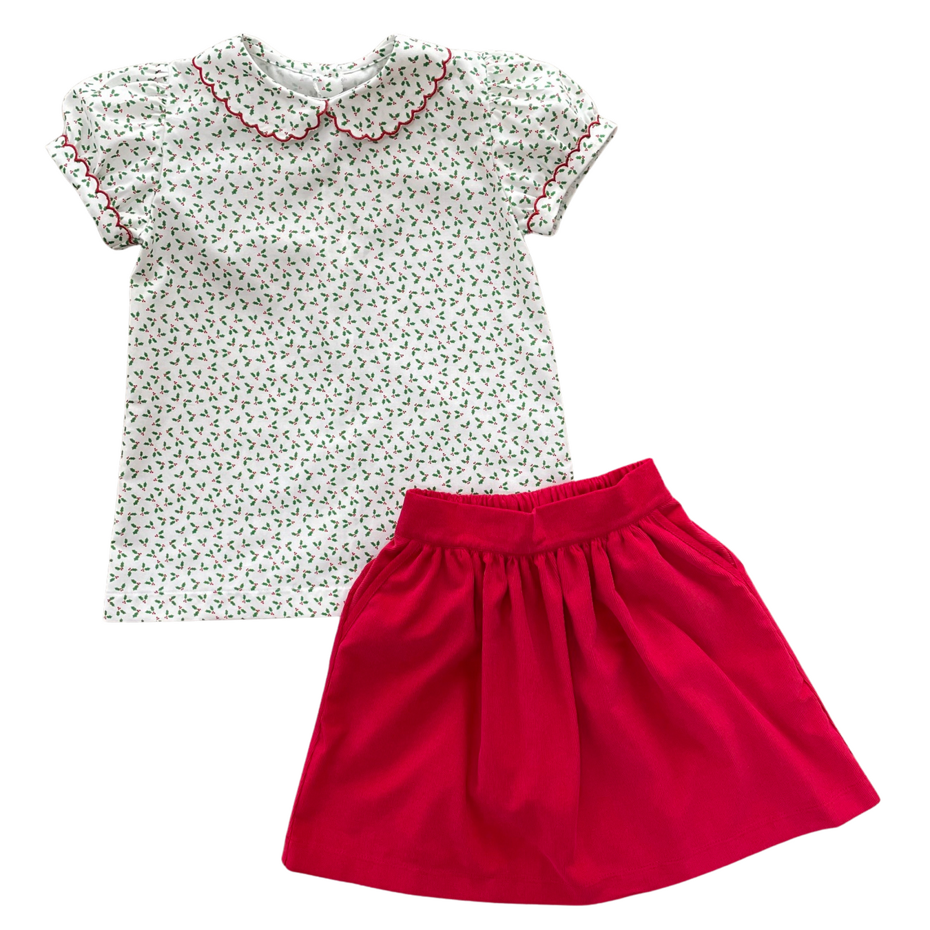 James & Lottie Cece Trees Pleat Dress with Pink Cord Details