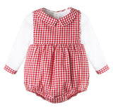 BOYS RED COTTAGE CHECK BUBBLE WITH SHIRT