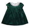 LUXE GREEN VELVET FLOAT DRESS - LACE COLLAR & PEARLS