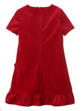 LUXE RED VELVET RUFFLES DRESS