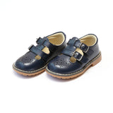 Beatrix English Double T-Strap Stitch Down Leather Mary Jane Navy