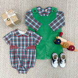 BRENTLY BUBBLE - PRESTONWOOD PLAID WITH RICHMOND RED SMOCKING