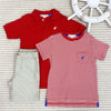 PRIM & PROPER POLO - RICHMOND RED WITH WORTH AVENUE WHITE STORK