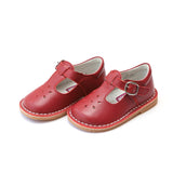Joy Classic Leather Stitch Down T-Strap Mary Jane Red
