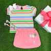 PENNY'S SHORT SLEEVE PLAY SHIRT SOUTH DOCK STRIPE WITH HAMPTON'S HOT PINK TRIM