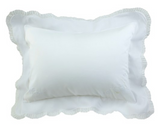 Pillow Cover with Lace Trim White